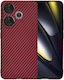 Techsuit Carbon Back Cover Silicon Roșu (Poco F6)