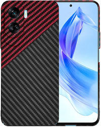 Techsuit Carbon Umschlag Rückseite Silikon Rot ...
