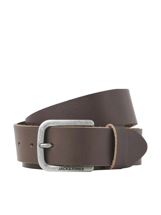 Jack & Jones Ανδρική Ζώνη Δερμάτινη Καφέ