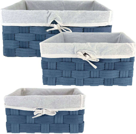 Marhome Комплект декоративни кошници Blue 3бр 05-00-94417-3