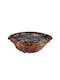 Marhome Decorative Basket Wooden with Handles Brown 40x40x14cm