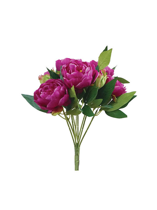 Bouquet of Artificial Flowers Peony Fuchsia 42cm Marhome