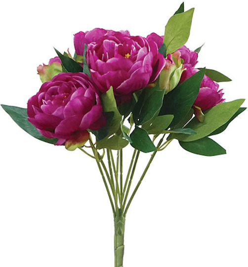 Strauß aus künstlichen Blumen Pfingstrose Fuchsie 42cm Marhome