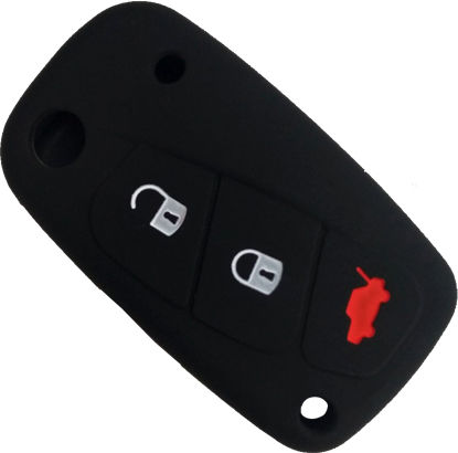 Car Key Cover Case made of with 3 Buttons for Fiat in Blue Color