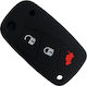 Car Key Cover Case made of with 3 Buttons for Fiat in Red Color