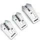Car Pedal Set Non Slip Universal Aluminum Silver 3pcs