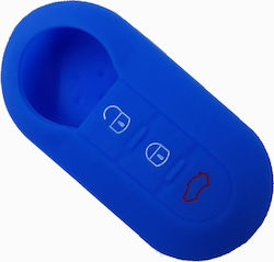 Car Key Cover Case made of with 3 Buttons for Fiat / Lancia in Blue Color