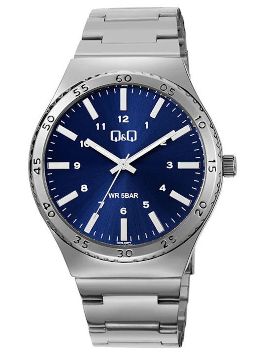 Q&Q Men's Watch 42mm Battery with Silver Metal Bracelet