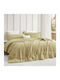 Saray Home Plush Velvet Blanket Set Super Double 220x240cm Beige