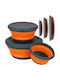 Ruhhy Silicone Lunch Box Gray 19x19cm 3pcs