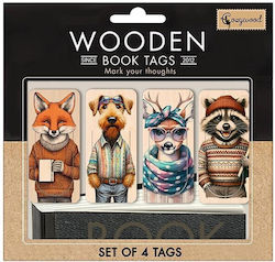 Wooden Bookmarks Cozywood Booklovers Set of 4 P...