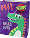 Purple Dinosaur Paper Gift Bag 32cm X 26cm X 10cm
