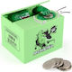 Coin Children's Money Box Plastic Green 12x10x9cm