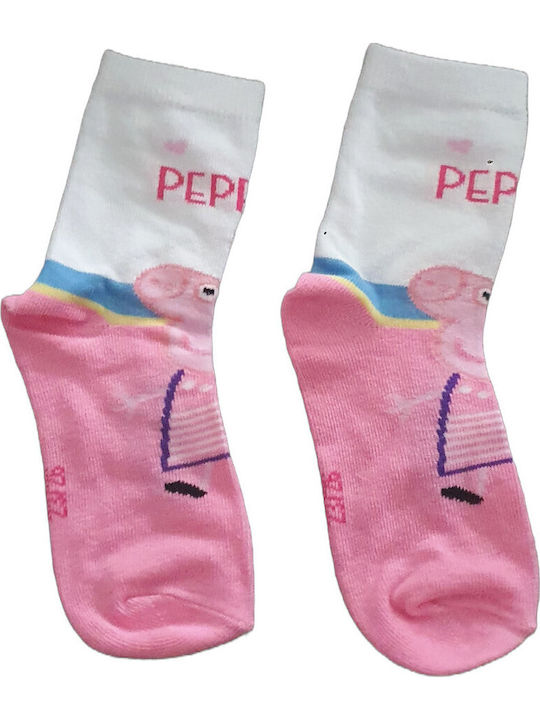 Peppa Pig Παιδικές Κάλτσες White Pink