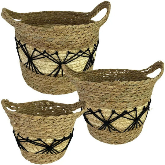 Marhome Set dekorative Körbe Schwarz 3Stück 05-00-94400