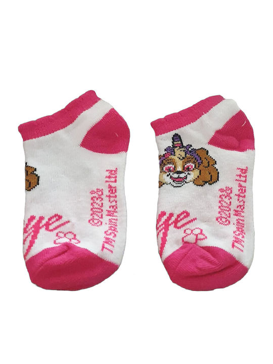 Paw Patrol Kids' Ankle Socks White Pink