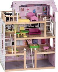 Costway 4 Ορόφων με Αξεσουάρ Wooden Dollhouse