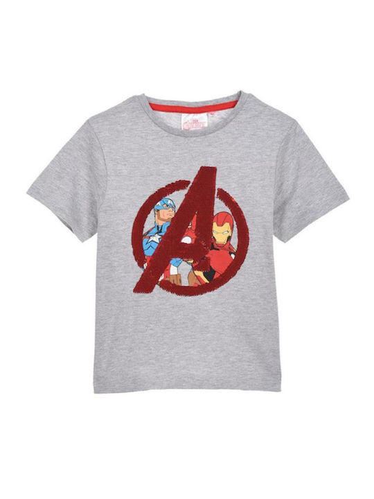 Superheroes Kids Blouse Short Sleeve Grey