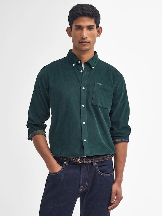 Barbour Men's Shirt Long Sleeve Corduroy Green