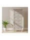 Charme Wooden Chest of Drawers Natural 45x35x113cm