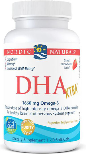 Nordic Naturals DHA Μουρουνέλαιο & Ιχθυέλαιο 1660mg 60 μαλακές κάψουλες