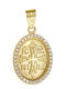 Papoulidis Jewellery Anhänger Kinder Amulett Beidseitig Konstantinato aus Gold 9K 284