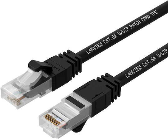 Lanview U/UTP Cat.6a (Gigabit) Καλώδιο Δικτύου Ethernet 1m Μαύρο