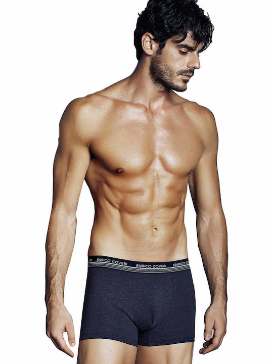 Enrico Coveri Herren Boxershorts Navy 1Packung