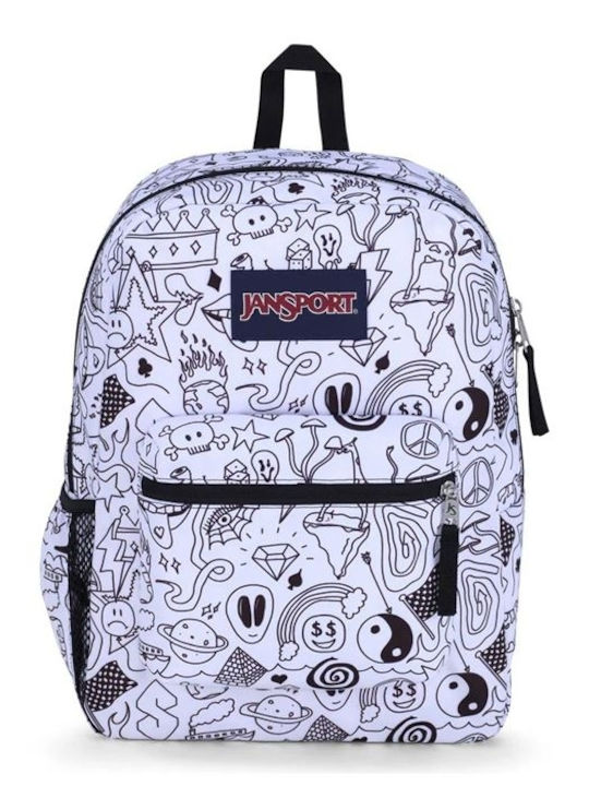 Jansport Town Σχολική Τσάντα Πλάτης Γυμνασίου - Λυκείου σε Λευκό χρώμα 26lt