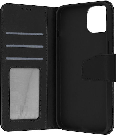 Premium Leather Case Iphone 13 Card-holder Video Stand Feature Black