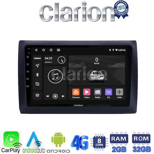 Clarion Auto-Audiosystem für Fiat Stil 2001 > 2007 (Bluetooth/USB/WiFi/GPS/Apple-Carplay/Android-Auto) mit Touchscreen 9"