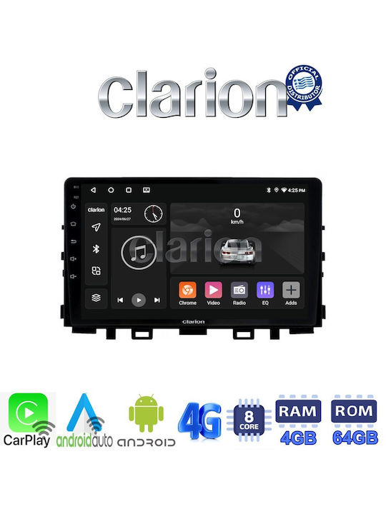 Clarion Sistem Audio Auto pentru Kia Rio / Stonic 2017> (Bluetooth/USB/WiFi/GPS/Apple-Carplay/Android-Auto) cu Ecran Tactil 9"
