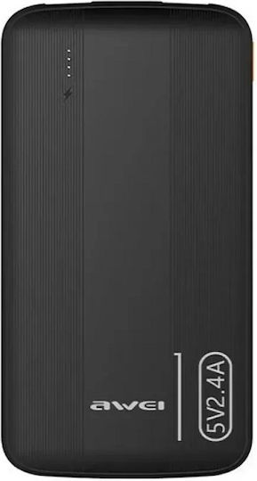 Awei P20K Power Bank 10000mAh cu 2 Porturi USB-A Negru
