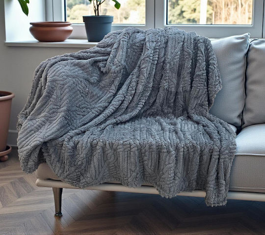 Linea Home Noce Одеяло Полар Единично 160x220см Сиво