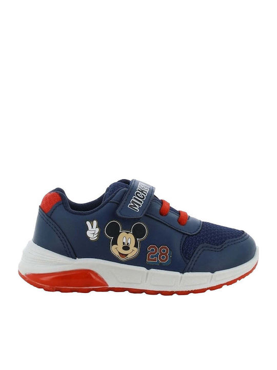 Mickey Mouse Kinder Sneakers Anatomisch mit Klettverschluss & Lichtern Blau