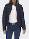 Only Women's Short Puffer Jacket for Winter Night Sky Dark Blue