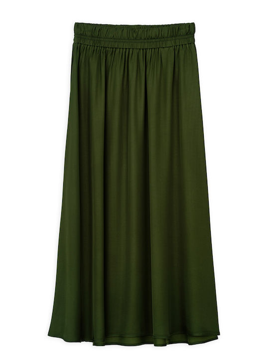 Philosophy Wear Satin Fustă Maxi Olive