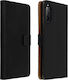 Leather Folio Case Sony Xperia 10 2 Video Stand Real Leather Black