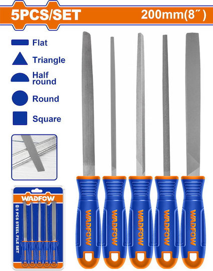 Wadfow WSF2405 Set of Files with Handle 5pcs