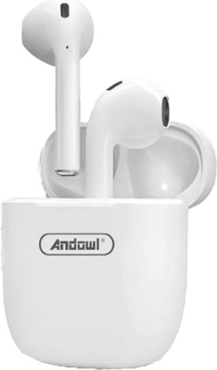 Andowl Q-BQS10 Earbud Bluetooth Handsfree Earphones with Charging Case White