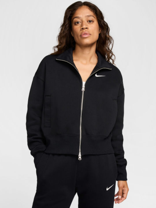 Damen Sweatshirt Jacke Schwarz