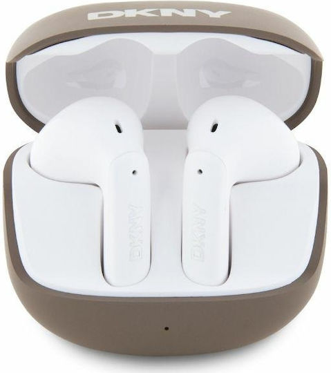 DKNY DKTWST6AEHLW Earbud Bluetooth Handsfree Earphones with Charging Case Brown