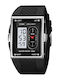 Skmei Analog/Digital Men's Watch 43mm Chronograph Battery with Rubber Strap Black/Silver/White