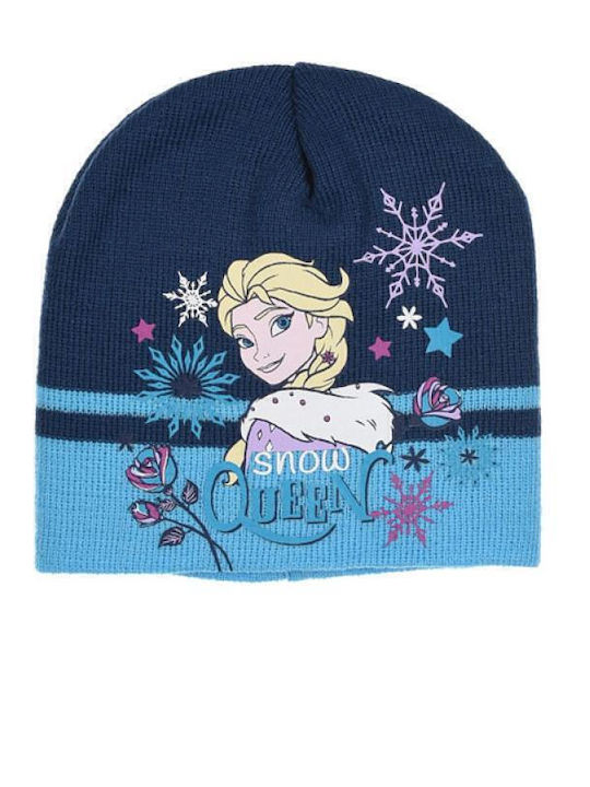 Frozen Kids Beanie Set with Scarf & Gloves Knitted Blue 3pcs