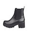 Ragazza Leather Women's Ankle Boots with Medium Heel Black