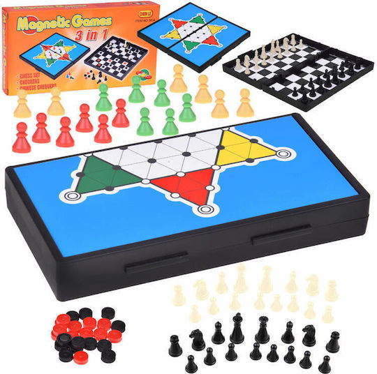 Jokomisiada Game Set 3in1 Holz-Schachfiguren Weiß 19.5cm