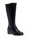 Damenstiefel mit mittlerem Absatz Schwarz