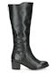 Damenstiefel mit Mittelhohem Absatz in Schwarz