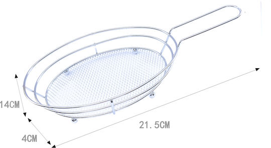Tpster Frittierkorb Servierkorb Metallisch mit Abmessungen 21.5x14x4cm 1Stück