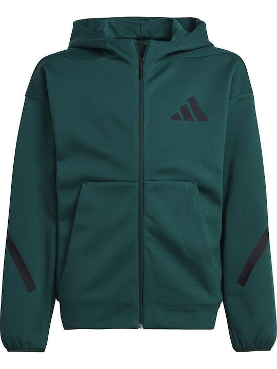 adidas Athletic Kids Cardigan with Hood Green Full-zip